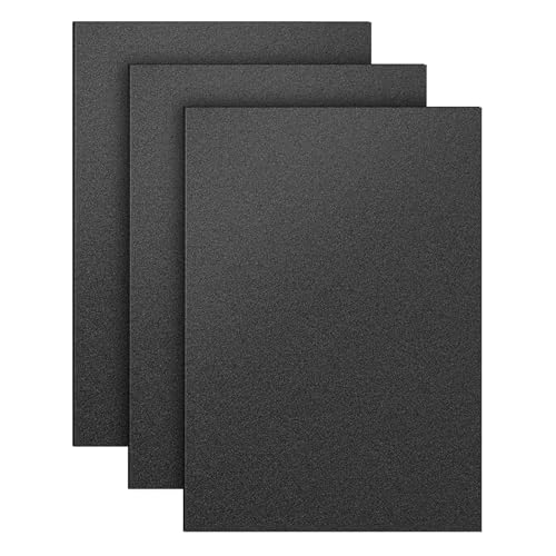 3 Pack Black ABS Plastic Sheet 12" x 16" 1/8" Thick (3mm), High Tensile and Impact Strength Moldable Plastic Sheet Plexiglass Sheet, DIY Material for Home Decor, Handicrafts