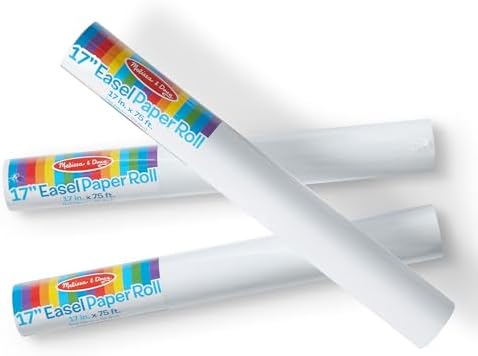 Melissa & Doug Deluxe Easel Paper Roll Replacement (17 inches x 75 feet) - 3-Pack - FSC Certified