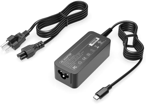 Charger Fit for Lenovo Chromebook 100e 300e 500e C330 S330 (Safety Certified by UL) USB C Power Connector 45W