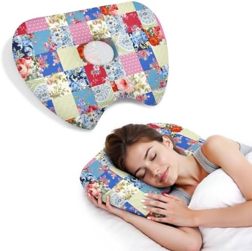 Ear Piercing Pillow for Side Sleepers with Washable Cover Pillows with Holes for Ear Pain,Donut Pillow for Adults CNH Ear Pain Relief Pressure Sores Ear Pillow with Hole in Center