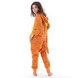 Beauty Shine Onesie Cartoon Animal Costume One Piece Pajamas Cosplay Halloween Christmas Sleepwear Jumpsuit Homewear (US, Age, 6 Years, Tigger)