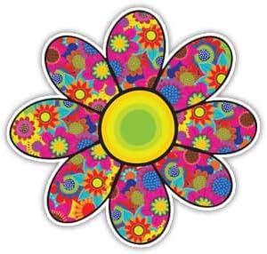 Flower Sticker Daisy Colorful Decal by Megan J Designs ™ - Laptop Window Car Vinyl Sticker