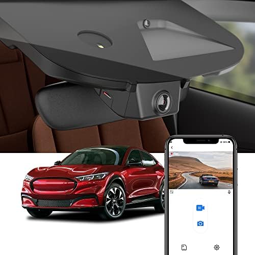 Fitcamx 4K Dash Cam Suitable for Ford Mustang Mach-E 2021-2025 GT Select Premium, OEM Factory Look, 2160P UHD Video, Built-in WiFi & APP, Loop Recording, G-Sensor, Plug & Play, 64GB Card