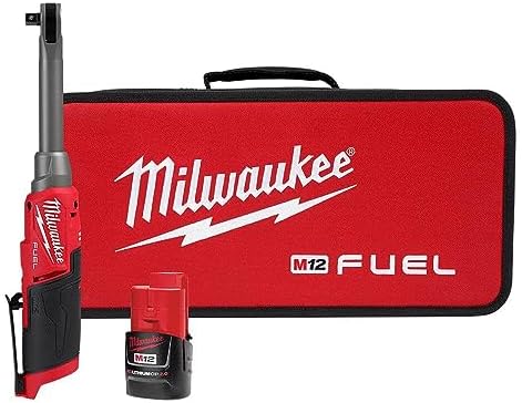 Milwaukee M12 FUEL 3/8" Extended Reach High Speed Ratchet, 35 ft-lbs Max Torque, Red