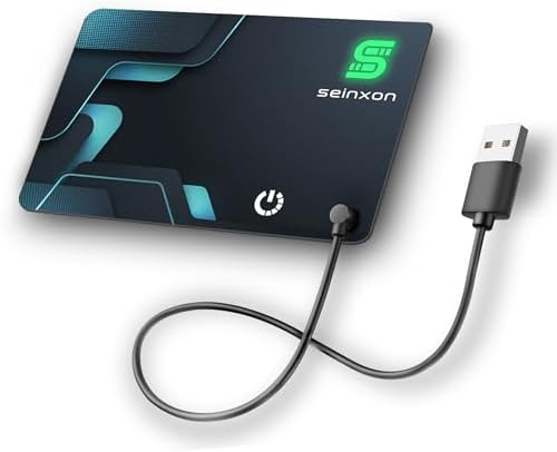 Wallet Finder RFID Blocking Card Rechargeable IP68 Item Tracker Works with Apple Find My APP & Network with Recharge Cable 2024 (iOS Only) Ultra