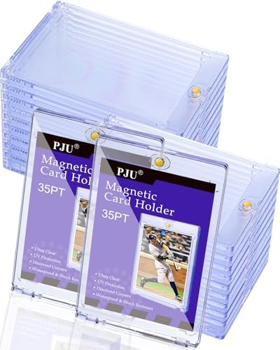 60ct Magnetic Card Holder, 35pt One Card Holder Touch for Trading Cards, U-V Protection Magnetic Card Case for Sports Cards, Card Protectors Hard Plastic, Display Case for Baseball Cards, Game Cards