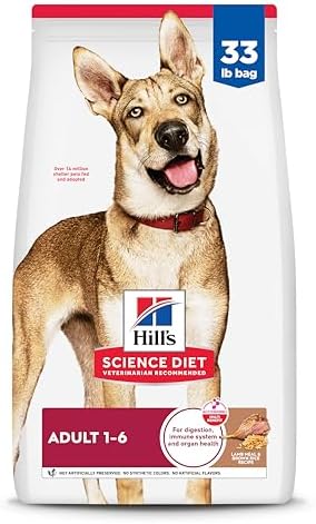 Hill's Science Diet Adult 1-6, Adult 1-6 Premium Nutrition, Dry Dog Food, Lamb & Brown Rice, 33 lb Bag