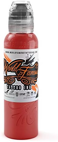 World Famous Tattoo Ink - Sailor Jerry Red Tattoo Ink - Professional Tattoo Ink & Tattoo Supplies - Skin-Safe Permanent Tattooing in Bold Shades - Vegan & Non-Toxic (1 oz)
