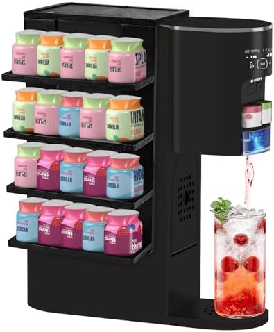 Flavor Storage Holder Compatible With Ninja Thirsti,for Ninja Thirsti Flavored Pods Water Drops Storage Holder Organizer Side-mounted 4-tier Shelf for Counter Small Space,Holds 20 Flavore Water Drops