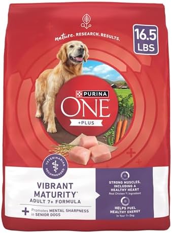 Purina ONE High Protein Dry Senior Dog Food Plus Vibrant Maturity Adult 7 Plus Formula - 16.5 lb. Bag