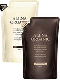 Allna Organic Shampoo and Treatment Set, Refill, Additive-Free, 13.5 fl oz (400 ml), Made in Japan (Woody)