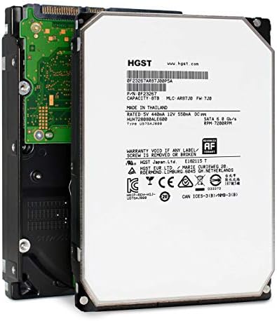 HGST Ultrastar He8 | HUH728080ALE600 | 0F23267 | 8TB 7200 RPM 128MB Cache SATA 6.0Gb/s 3.5" Inch | 512e | Instant Secure Erase | Helium Platform Hard Disk Drive HDD (Renewed)