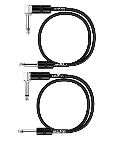 12 Inch Guitar Patch Cable 30 CM Performance Guitar Effect Pedal Cables Straight to Angled 2Pack