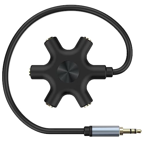 5-Jack Multi-Headphone Audio Splitter Injection Molding - Designed for Up to 5 Devices