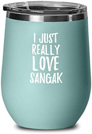 Sangak Wine Glass Funny Food Lover Gift Addict I Just Really Love Insulated Tumbler Lid Teal