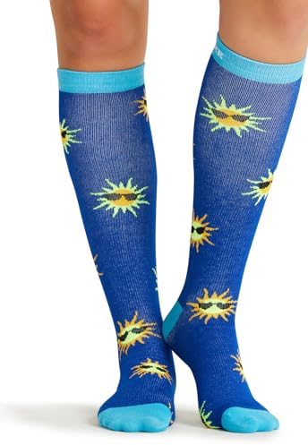 Cherokee Women's 10-15mmHg Compression Socks – Fun Print Knee Highs with Light Support, Soft Feel - PRINTSUPPORT
