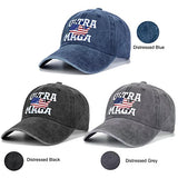 High End Ultra MAGA Hat American Flag Baseball Cap 2024 Trump Trucker Hat for Women Men Distressed Grey, X-Small-3X-Large