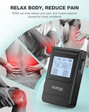 NURSAL 4 in 1 Tens Unit Muscle Stimulator, Dual Channel EMS Massage Machine with 40 Intensities, 25 Modes Rechargeable Electronic Pulse Massager for Back Pain Relief Therapy with Electrode Pads & Case