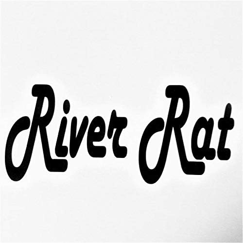 River Rat Rivers Vinyl Decal Sticker|Black|Cars Trucks SUVs Vans Canoes Kayaks Laptops Walls Glass Metal|6.5" X 2.75"|CGS952
