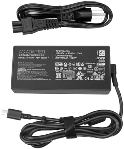 180W 20V 9A Charger ADP-180TB K for Asus ROG Zephyrus G14 2024 GA403 GA403U GA403UI GA403UV GA403UU Laptop ga403uu-bs71 ga403uv-g14.r94060 ga403ui-xs96 ga403ui-ds92 Power Cord