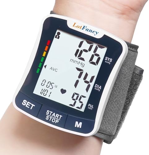 LotFancy Talking Blood Pressure Monitor, Blood Pressure Monitors for Home Use, Blood Pressure Machine with Voice Broadcast, Wrist Blood Pressure Cuff 5.3"-8.5"
