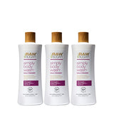 RAW SUGAR Simply Body Wash - Pineapple + Maqui Berry + Coconut, Moisturizing & Brightening Bath & Shower Gel, Sulfate-Free, Paraben-Free & Vegan (Pack of 3)