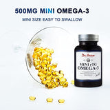 Dr.Brian Fish Oil Supplement 130 softgel, Highly Absorbed rTG Mini Omega 3 Fish Oil Capsule w EPA/DHA Fatty Acids Vitamin D E, 500mg rTG Omega-3 Support Heart Brain Joint Immune Health No Fishy Taste