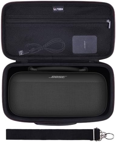 Hard Case for New Bose SoundLink Max Portable Speakers by LTGEM, Soundlink Max Large Waterproof Bluetooth Speaker Case with Shoulder Strap(Black)