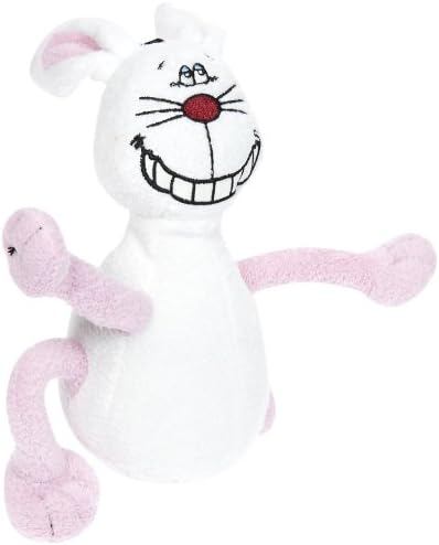 Multipet Deedle Dude Singing White Rabbit Plush Dog Toy, 8-Inch