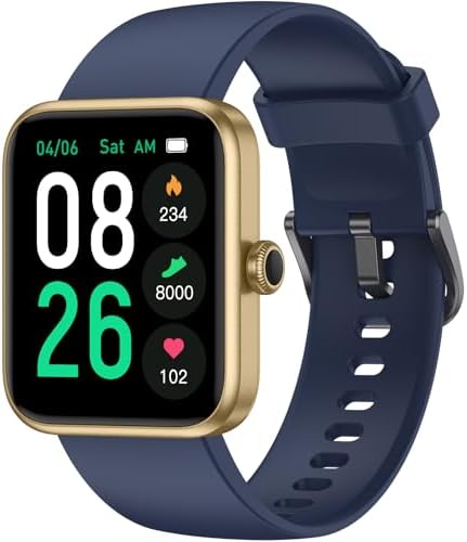Smart Watch, Fitness Tracker Watch with Heart Rate Monitor, SpO2, Sleep Tracker, 5ATM Waterproof Smartwatch for Women Men Step Counter Pedometer Fitness Watch for iOS and Android Phones