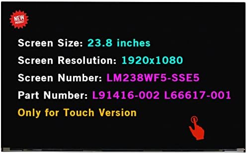 23.8" Touch Screen Replacement for LM238WF5 (SS)(E5) LM238WF5-SSE5 LM238WF5 SS E5 LCD Screen Touchscreen 23.8" FHD Panel LCD LED Display Repair 1920×1080 (FHD) (Touch Version)