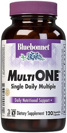Bluebonnet Nutrition Multi One (With Iron) Vegetable Capsules, Complete Full Spectrum Multiple Vitamin Supplement, B Vitamins, Gluten & Milk free, kosher, 4 Month Supply, 120 Count