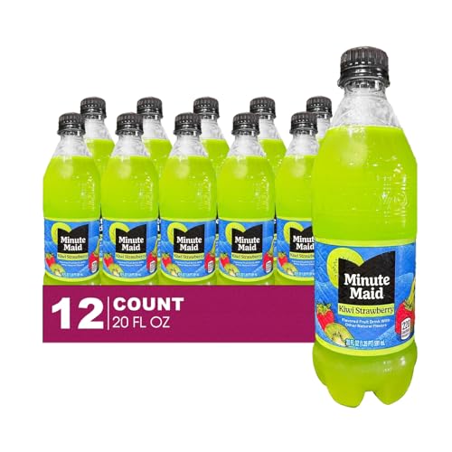 Minute Maid 12 Pack of Kiwi Strawberry Flavored Fruit Drink, 20 fl oz Plastic Bottle