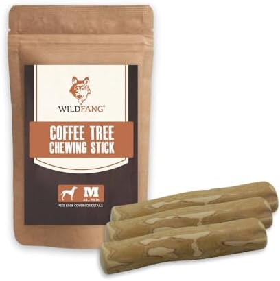 Wildfang® Chewing Root Made of Coffee Wood for Dogs, Chewing Stick Dog Toy Wooden Bone, Chewing Muscle Training, Natural Chewing Wood for Dogs (M - Set of 3)