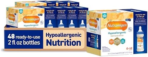 Enfamil Nutramigen Hypoallergenic Baby Formula with Iron, Lactose Free, Colic Relief from Cow's Milk Allergy Starts in 24 Hours, Brain Building DHA, Probiotic LGG for Immune Support, 2 Fl Oz, 48 Count
