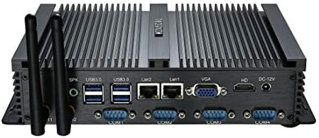 KINGDEL Powerful Mini PC, Fanless Industrial PC, i5 Dual Core CPU, 8GB RAM, 128GB SSD, 2xNICs, 4xUSB 3.0, 4xCOM RS232, HD Port, Metal Case