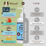 Natural Dog Company Wild Alaskan Fish Oil for Dogs and Cats (16oz) - Blend of Wild Salmon & Pollock Oil - Omega 3 EPA & DHA - Reduces Shedding, Nourishes Skin, Coat & Joints, Fish Oil for Cats