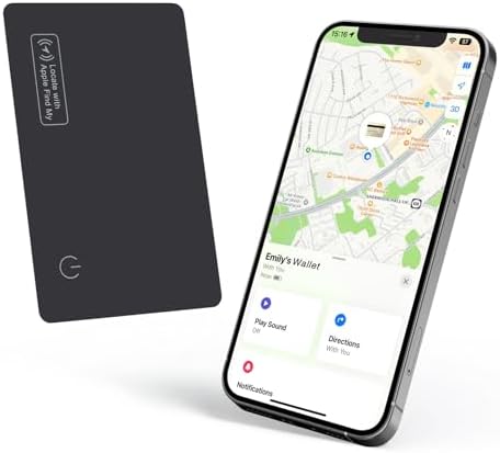 Eelexa Wallet Tracker Card, Rechargeable Thin Finder, Works with Apple Find My (iOS Only), Item Locator for Luggage Tags, Passports, Phone, IP68 Waterproof