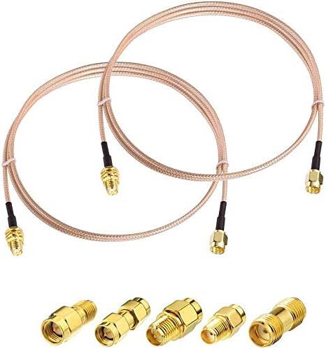 SUPERBAT SMA Male to SMA Female RF Coaxial Coax Cable 6inches + 5pcs RF Coax Adapter Kit, SMA Cable + SMA to SMA/RPSMA Adapter KIT for WiFi/Ham Radio/GPS/3G 4G LTE Antenna,LNA and etc