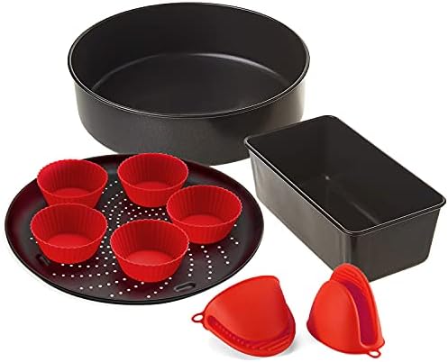 Baking Set for Ninja Foodi 6.5 Qt, 8 Qt, Ninja Foodi Pressure Cooker + Air Fryer Deluxe Bake Kit, Dishwasher Safe Air Fryer Accessories Set
