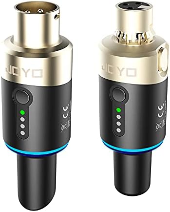 JOYO 5.8Ghz Wireless XLR Microphone Transmitter Receiver Plug-on Mic Adapter 4 Channels Wireless Microphone System for Dynamic Microphones PA System and Audio Mixer DSLR Camera (MW-1) (Singer 5.8Ghz)