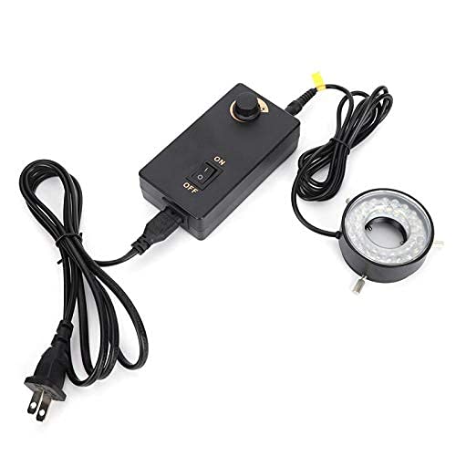 LED Brightness Adjustable Light Source Ring Light Luminator with Dimmer for Video Microscopes Optical Instrument 3.8W(US)