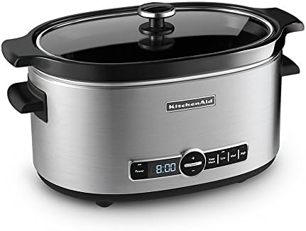 KitchenAid Refurbished 6-Quart Slow Cooker with Glass Lid | Stainless Steel (Renewed)