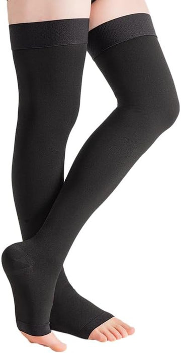 20-30 mmHg Thigh High Compression Socks for Women and Men,Toeless Compression Stockings,Leg Compression Sleeve,Varicose Veins Treatment,Over the Knee Compression Socks for Travel Flight Pregnant.