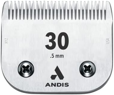 Andis 64075 Ultra Edge Dog Clipper Blade - Constructed Of Carbonized Steel, Exclusive Hardening Process With Long-Lasting Sharp Edges, 1/50-Inch Cut Length - For Larger Animals, Size-30, Chrome