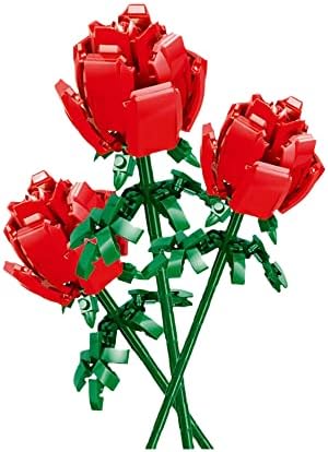 Roses Building Sets for Kids, Toy Flower Bouquet Gift for Girl Birthday