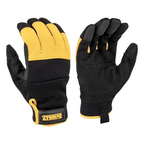 DEWALT DPG749 Unisex 40g Thinsulate Lined Cold Weather Glove with Padded Palm, Knuckle Gards and Touchscreen - Yellow and Black - Size Medium