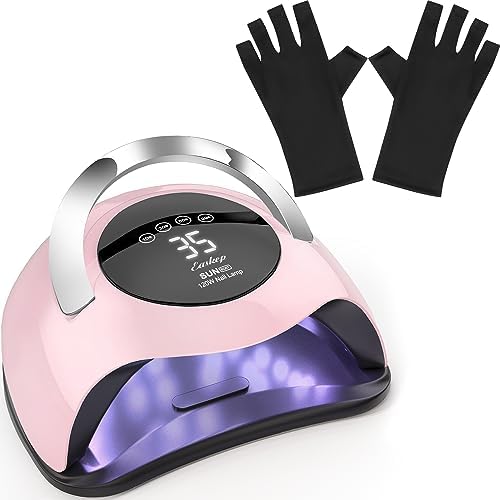 UV Light for Nails Easkep 120W - UV Nail Lamp with UV Gloves Kit Nail Dryer UV Lamp for Gel Nails UV LED Nail Lamp Professional for Home and Salon