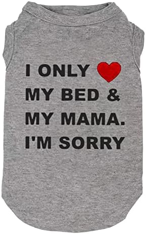 Dog Shirts Letter Printed Vest for Small Large Dogs Slogan Costume Dog Pajamas Puppy Gift Pet Clothes Mama's Boy (X-Large, O-Grey01)