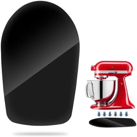 Mixer Slider Mat for Kitchen Aid 4.5-5 Qt Tilt Head Stand Mixer, Glossy Sliding Tray Mixer Sliders for Kitchenaid Artisan Mixer, Kitchen Aid Accessories and Attachments, Countertop Storage, Black
